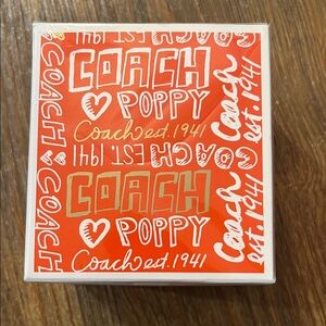 Coach Poppy Red and Gold Box